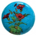 Théodore Deck (1823-1891) et A.L. Regnier Céramique Assiette Decor Fleurs Malope